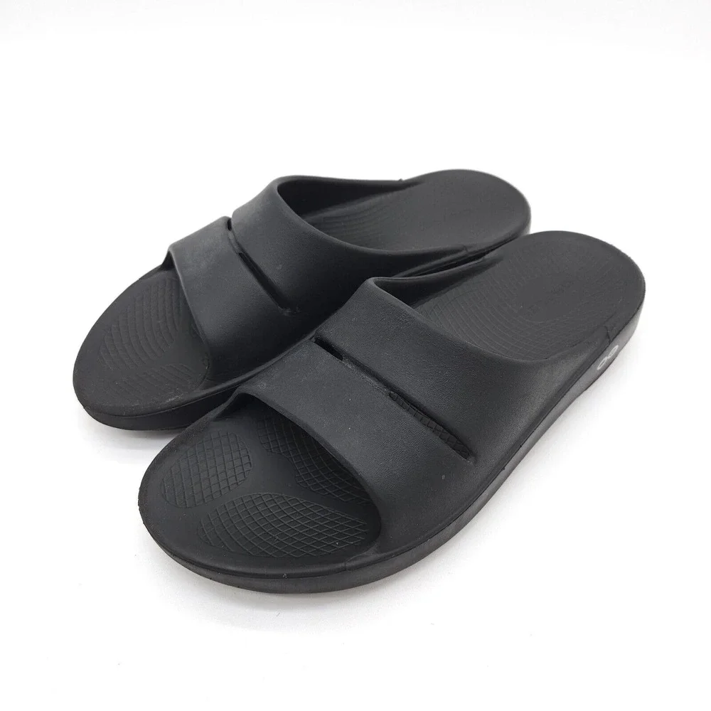 OOFOS OOahh‎ Slide (Mens 9 Womens 11) Recovery Sandals Slip On Black Comfort